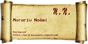 Morariu Noémi névjegykártya